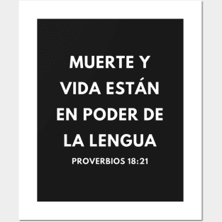 Proverbs 18-21 Power of the Tongue Spanish Posters and Art